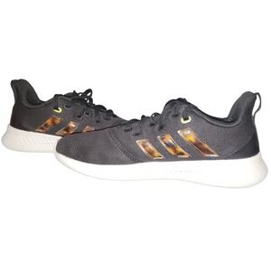 Adidas Women Running Shoes Sneakers Tortoise Shell Detail Black White Size 10